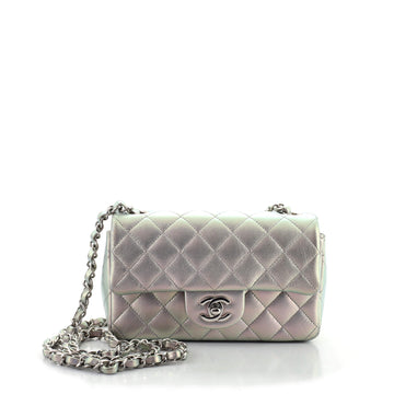 Chanel Classic Single Flap Bag Quilted Iridescent Crumpled Calfskin Mini