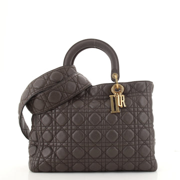Christian Dior Supple Lady Dior Bag Cannage Quilt Leather Large