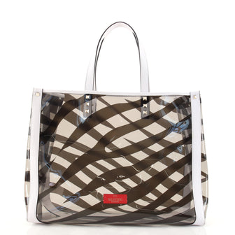 Valentino Rockstud Shopping Tote PVC Medium