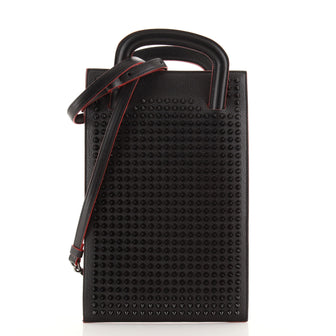 Christian Louboutin Trictrac Portfolio Bag Leather and Spiked Leather Small