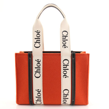 Chloe Woody Tote Recycled Felt with Leather and Canvas Medium