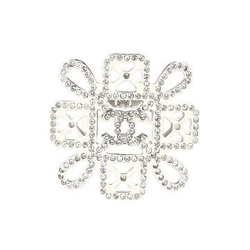 Chanel CC Snowflake Ring Metal with Crystals