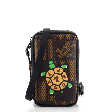 Louis Vuitton Nigo Double Phone Pouch Limited Edition Printed Giant Damier