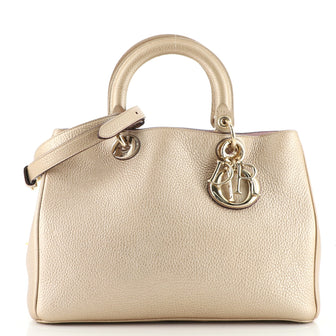 Christian Dior Diorissimo Tote Pebbled Leather Medium