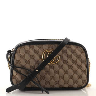 Gucci GG Marmont Shoulder Bag Diagonal Quilted GG Canvas Small