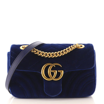 Gucci GG Marmont Flap Bag Matelasse Velvet Mini