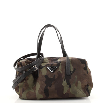 Prada Convertible Camouflage Boston Bag Printed Tessuto Small