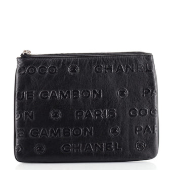 Chanel Unlimited Zip Pouch Embossed Leather Small