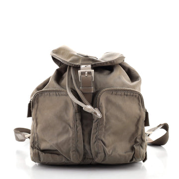 Prada Double Front Pocket Backpack Tessuto Small