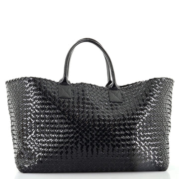 Bottega Veneta Cabat Tote Intrecciato Patent Large