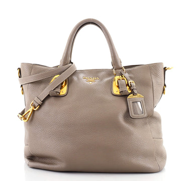 Prada Convertible Buckle Tote Soft Calf Large