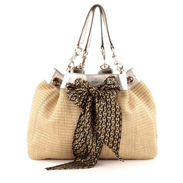 Gucci Positano Tote Raffia with Leather Large