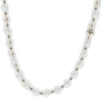 Chanel CC Star Logo Inclusion Long Necklace Metal and Faux Pearls with Beads and Crystals