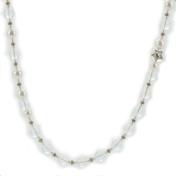 Chanel CC Star Logo Inclusion Long Necklace Metal and Faux Pearls with Beads and Crystals
