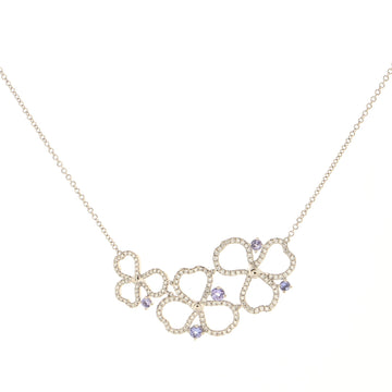 Tiffany & Co. Paper Flowers Open Cluster Necklace Platinum with Diamonds and Tanzanites