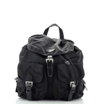 Prada Vela Double Front Pocket Backpack Tessuto with Saffiano Leather Medium