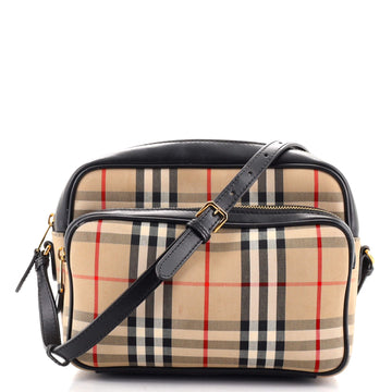 Burberry Camera Bag Vintage Check Canvas Medium