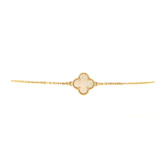 Van Cleef & Arpels Sweet Alhambra Bracelet 18K Yellow Gold and Mother of Pearl