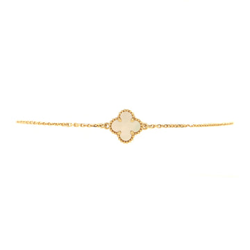 Van Cleef & Arpels Sweet Alhambra Bracelet 18K Yellow Gold and Mother of Pearl