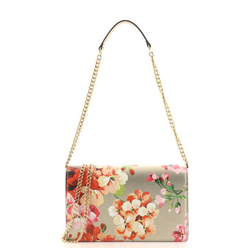 Gucci Chain Wallet Blooms Print Leather