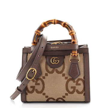 Gucci Diana NM Bamboo Handle Tote Jumbo GG Canvas Mini
