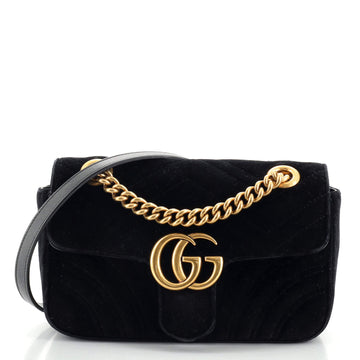 Gucci GG Marmont Flap Bag Matelasse Velvet Mini