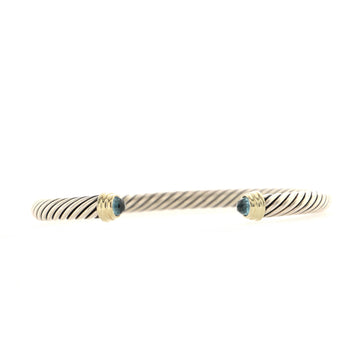 David Yurman Cable Classic Bracelet Sterling Silver with 14K Yellow Gold and Topaz 5mm