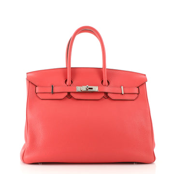 Hermes Birkin Handbag Pink Clemence with Palladium Hardware 35
