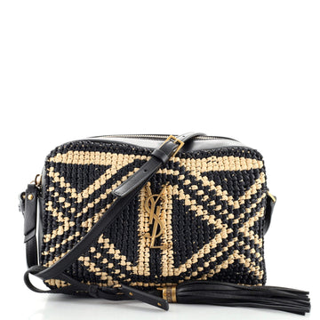 Saint Laurent Lou Camera Bag Woven Raffia Small