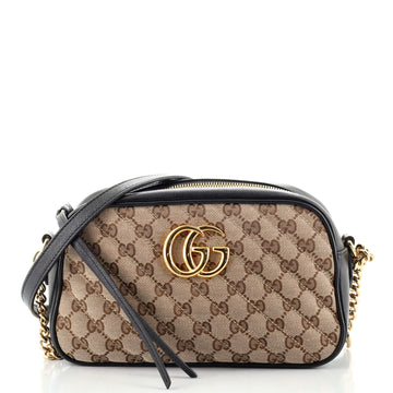 Gucci GG Marmont Shoulder Bag Diagonal Quilted GG Canvas Small