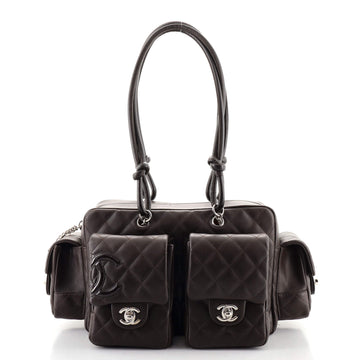 Chanel Cambon Multipocket Reporter Bag Quilted Lambskin Small