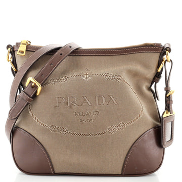 Prada Logo Crossbody Bag Canvas Small