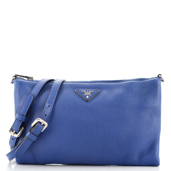 Prada Flat Zip Crossbody Bag Vitello Daino Mini