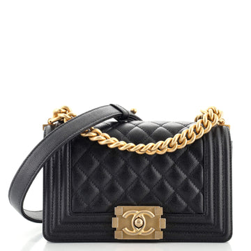 Chanel Boy Flap Bag Quilted Caviar Small