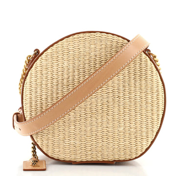 Saint Laurent Mica Shoulder Bag Raffia and Leather Small