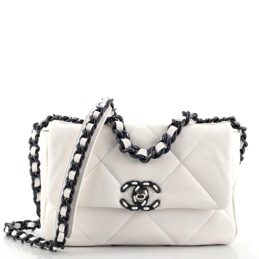 Chanel White Quilted Leather Mini Classic Single Flap Bag