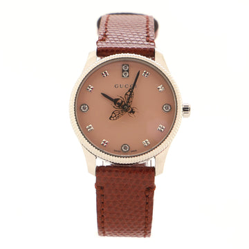 Gucci G-Timeless Bee Automatic Watch Stainless Steel and Lizard 29