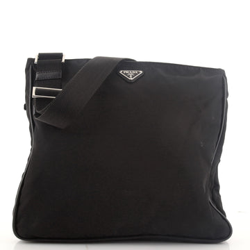 Prada Double Pocket Zip Messenger Tessuto Medium