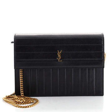 Saint Laurent Victoire Chain Wallet Quilted Leather