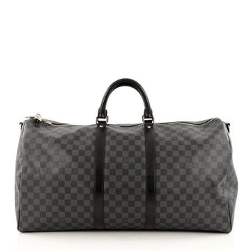 Louis Vuitton Keepall Bandouliere Bag Damier Graphite 55