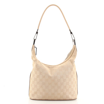 Gucci Vintage Clasp Handle Hobo GG Canvas Medium