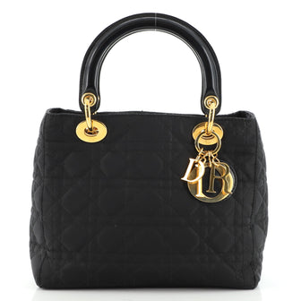 Christian Dior Vintage Lady Dior Bag Cannage Quilt Nylon Medium