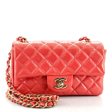 Chanel Classic Single Flap Bag Quilted Patent Mini