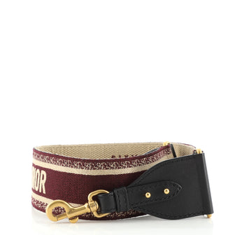 Christian Dior Logo Shoulder Strap Embroidered Canvas