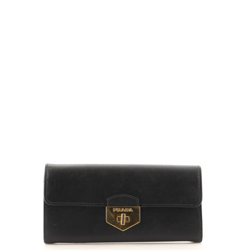 Prada Turn Lock Wallet Saffiano Leather Long