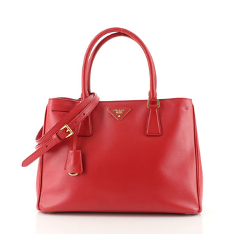 Prada Double Zip Lux Tote Saffiano Leather Medium