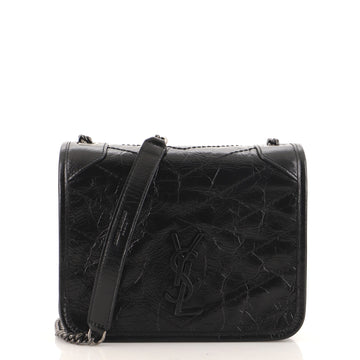 Saint Laurent Niki Chain Wallet Matelasse Chevron Leather