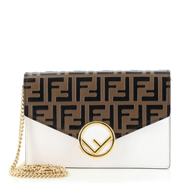 Fendi F is Fendi Envelope Wallet on Chain Zucca Embossed Leather