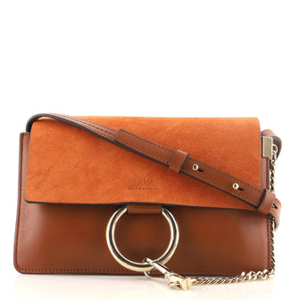 Chloe Faye Shoulder Bag Leather and Suede Small