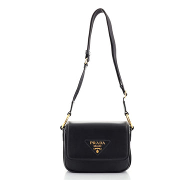 Prada Identity Flap Shoulder Bag Vitello Leather Small
